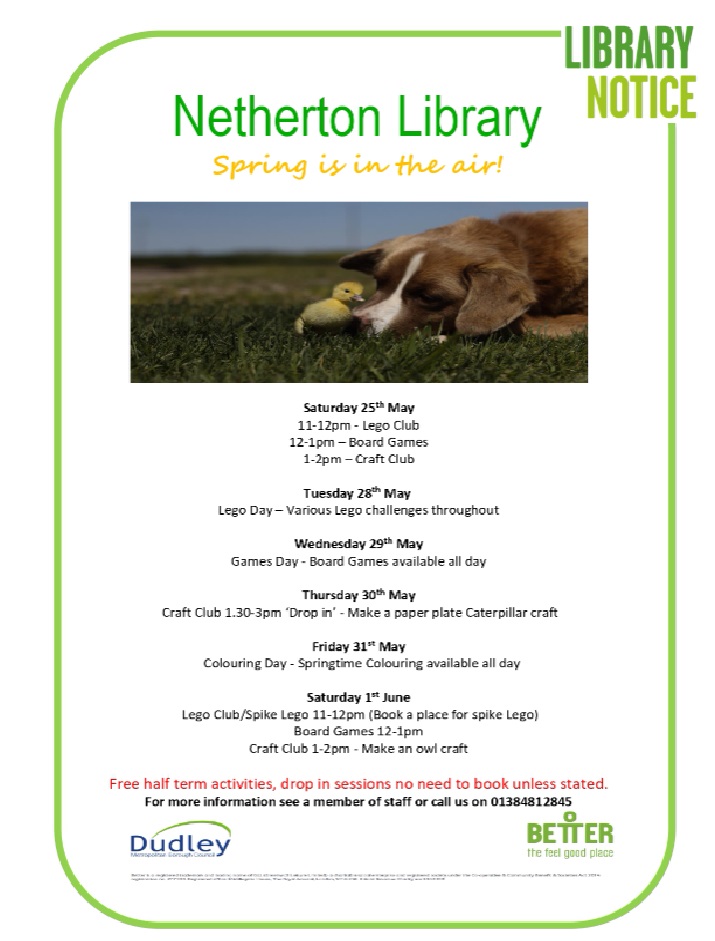 Netherton Library - May Half Term Children's Activities